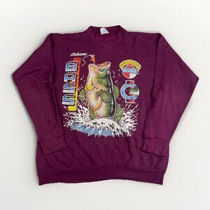 VTG Bass Fishing Alabama Men XL Sweatshirt Nature Crew Neck 90s Outdoors Read*